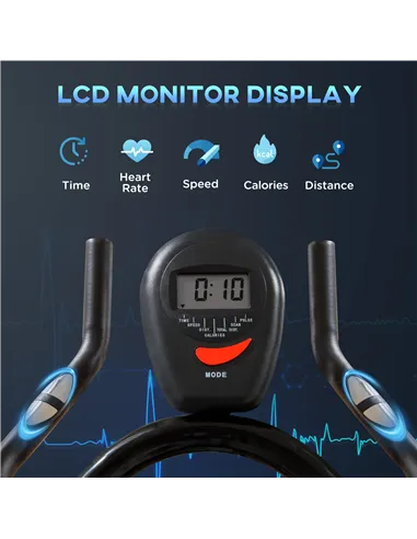 HOMCOM Stationary Exercise Bike, 8kg Flywheel Indoor Cycling Workout Fitness Bike, Adjustable Resistance Cardio Exercise Machine