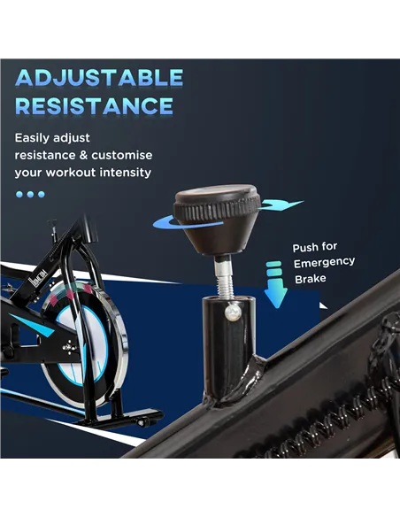 HOMCOM Stationary Exercise Bike, 8kg Flywheel Indoor Cycling Workout Fitness Bike, Adjustable Resistance Cardio Exercise Machine