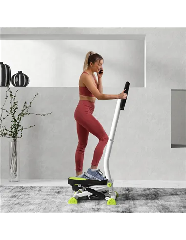 HOMCOM Twister Stepper, Step Machine with Adjustable Resistance, LCD Screen - White