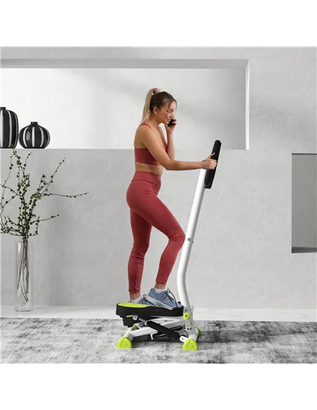 HOMCOM Twister Stepper, Step Machine with Adjustable Resistance, LCD Screen - White