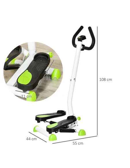 HOMCOM Twister Stepper, Step Machine with Adjustable Resistance, LCD Screen - White