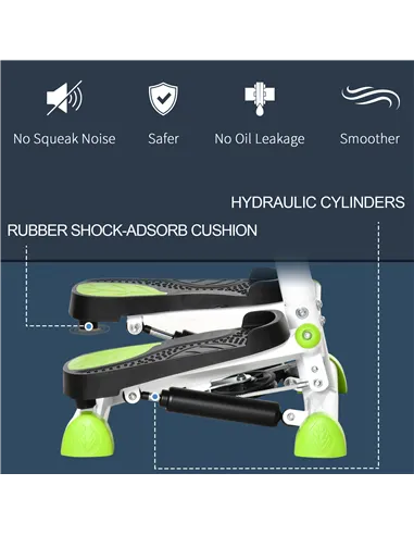 HOMCOM Twister Stepper, Step Machine with Adjustable Resistance, LCD Screen - White