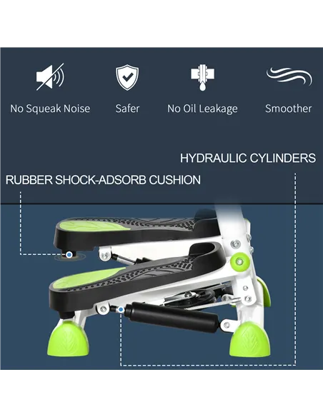 HOMCOM Twister Stepper, Step Machine with Adjustable Resistance, LCD Screen - White