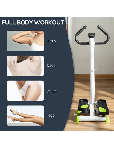 HOMCOM Twister Stepper, Step Machine with Adjustable Resistance, LCD Screen - White