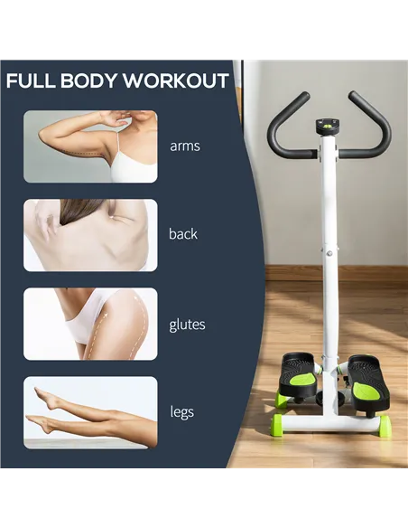 HOMCOM Twister Stepper, Step Machine with Adjustable Resistance, LCD Screen - White