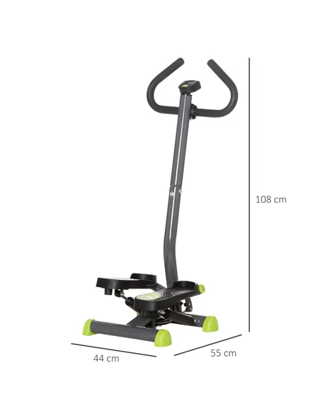 HOMCOM Twister Stepper, Step Machine with Adjustable Resistance, LCD Screen - Grey