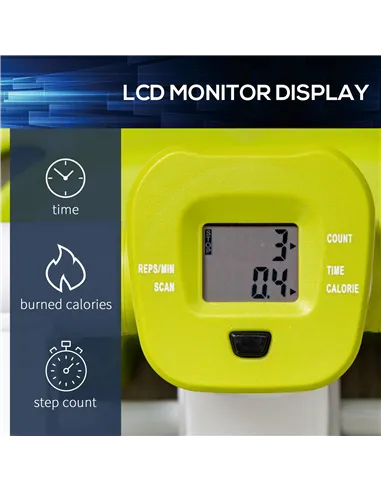 HOMCOM Portable Mini Stepper, Steppers for Exercise Workout with LCD Display Monitor, Anti-skid Foot Pedals for Home Gym Office,