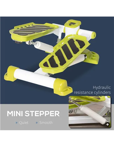 HOMCOM Portable Mini Stepper, Steppers for Exercise Workout with LCD Display Monitor, Anti-skid Foot Pedals for Home Gym Office,