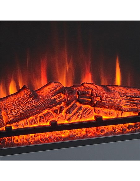 HOMCOM Electric Fireplace Suite with Remote Control, 2000W Freestanding Fireplace Heater with LED Flame Effect, Overheat Protect