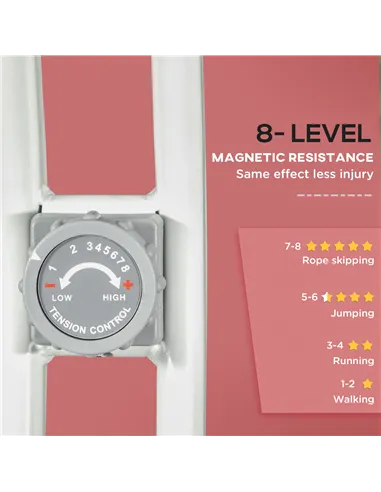 HOMCOM Folding Exercise Bike, with Adjustable Magnetic Resistance, Seat Height - White and Pink