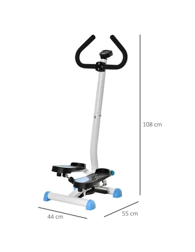 HOMCOM Twister Stepper, Step Machine with Adjustable Resistance, LCD Screen - Blue