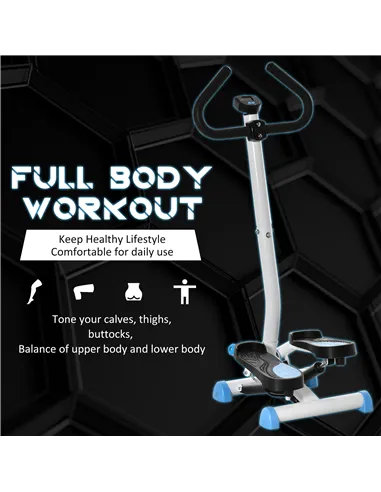 HOMCOM Twister Stepper, Step Machine with Adjustable Resistance, LCD Screen - Blue