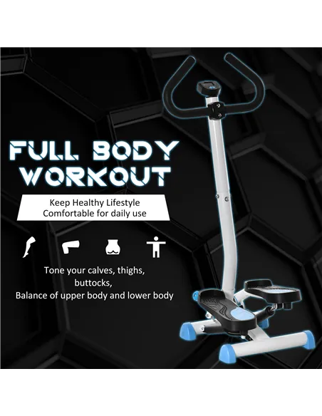 HOMCOM Twister Stepper, Step Machine with Adjustable Resistance, LCD Screen - Blue