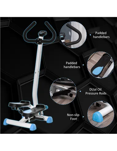 HOMCOM Twister Stepper, Step Machine with Adjustable Resistance, LCD Screen - Blue