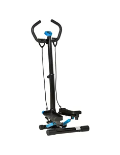 HOMCOM Adjustable Twist Stepper Fitness Step Machine, LCD Screen, Height-Adjust Handlebars, Home Gym, Black and Blue