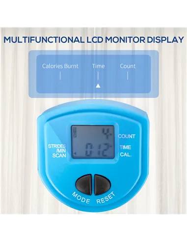 HOMCOM Adjustable Twist Stepper Fitness Step Machine, LCD Screen, Height-Adjust Handlebars, Home Gym, Black and Blue