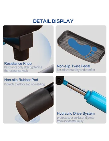 HOMCOM Adjustable Twist Stepper Fitness Step Machine, LCD Screen, Height-Adjust Handlebars, Home Gym, Black and Blue