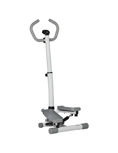 HOMCOM Adjustable Twist Stepper Aerobic Ab Exercise Fitness Workout Machine w/ LCD Screen, Height Adjust Handlebars for Home Gym