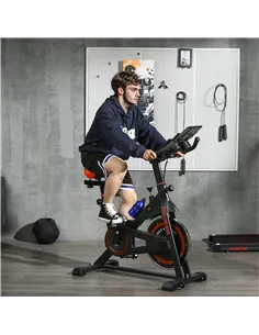 HOMCOM Exercise Bike, 8kg Flywheel Stationary Bike Indoor Cycling Machine with Adjustable Resistance Seat Handlebar, Black 2