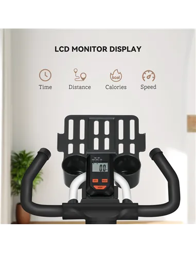 HOMCOM Exercise Bike, 8kg Flywheel Stationary Bike Indoor Cycling Machine with Adjustable Resistance Seat Handlebar, Black