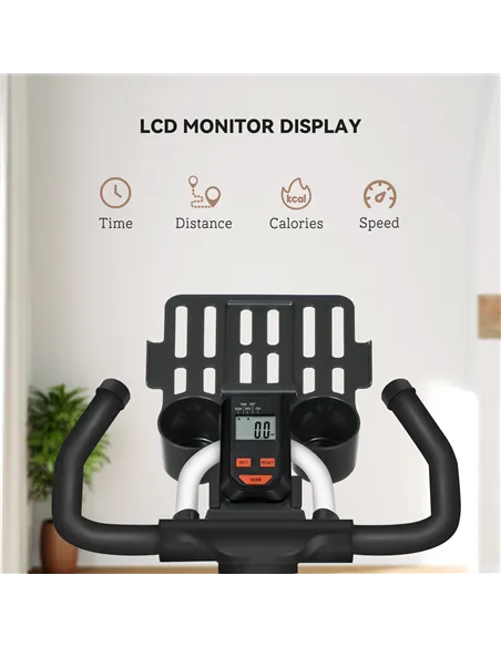HOMCOM Exercise Bike, 8kg Flywheel Stationary Bike Indoor Cycling Machine with Adjustable Resistance Seat Handlebar, Black