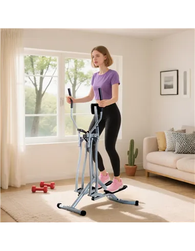 HOMCOM Air Walker Glider, Cross Trainer Fitness Machine, with LCD, for Home Gym, Grey