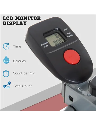 HOMCOM Air Walker Glider, Cross Trainer Fitness Machine, with LCD, for Home Gym, Grey