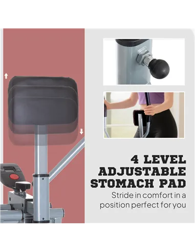 HOMCOM Air Walker Glider, Cross Trainer Fitness Machine, with LCD, for Home Gym, Grey