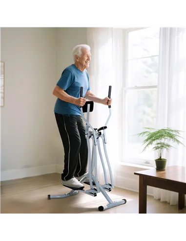 HOMCOM Air Walker Glider, Cross Trainer Fitness Machine, with LCD, for Home Gym, Grey