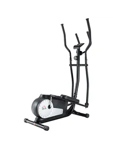 HOMCOM Elliptical Cross Trainer, Home Cardio Workout Machine with Eight Level Magnetic Resistance, LCD Monitor, Heart Rate Senso