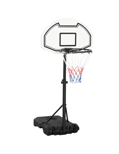 HOMCOM 94-123cm Adjustable Height Basketball Hoop and Stand