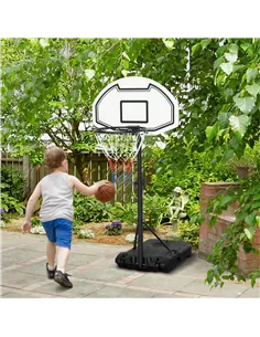 HOMCOM 94-123cm Adjustable Height Basketball Hoop and Stand 2
