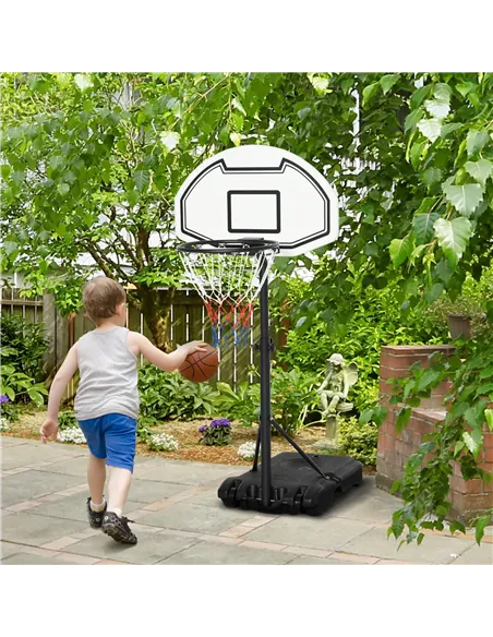 HOMCOM 94-123cm Adjustable Height Basketball Hoop and Stand
