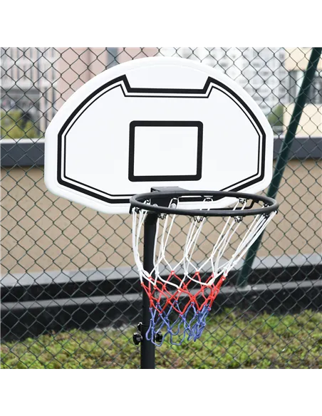 HOMCOM 94-123cm Adjustable Height Basketball Hoop and Stand
