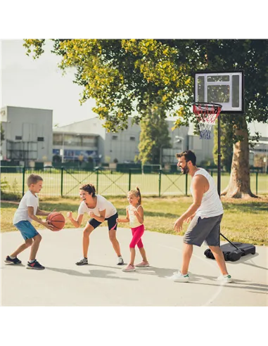 HOMCOM 1.55-2.1m Basketball Hoop and Stand w/ Fillable Base, Wheels