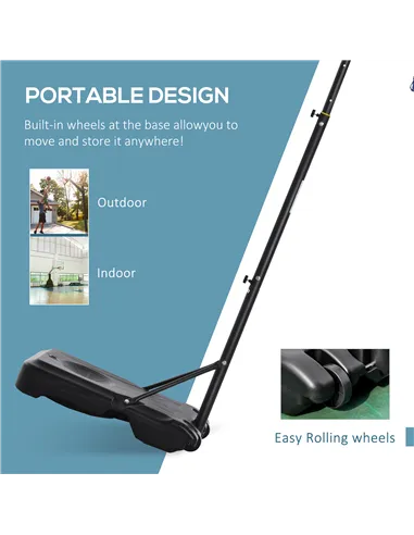HOMCOM 1.55-2.1m Basketball Hoop and Stand w/ Fillable Base, Wheels