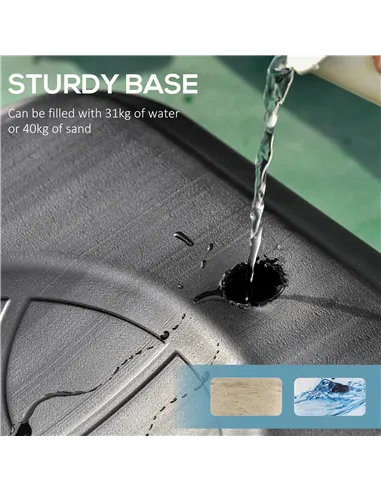 HOMCOM 1.55-2.1m Basketball Hoop and Stand w/ Fillable Base, Wheels