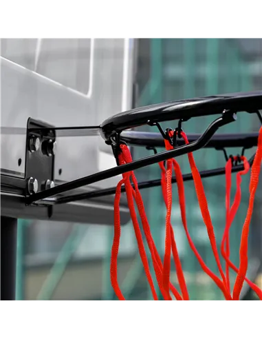 HOMCOM 1.55-2.1m Basketball Hoop and Stand w/ Fillable Base, Wheels