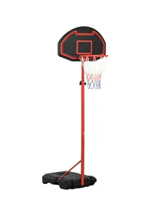 HOMCOM Basketball Hoop Outdoor, Portable Basketball Hoop and Stand with Weighted Base, Portable on Wheels, 1.55-2.1m, for Teens,