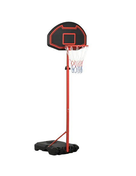 HOMCOM Basketball Hoop Outdoor, Portable Basketball Hoop and Stand with Weighted Base, Portable on Wheels, 1.55-2.1m, for Teens,