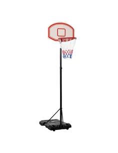 HOMCOM Portable Basketball Stand 175-215cm Adjustable Height Sturdy Rim Hoop w/ Large Wheels Stable Base Net Free Standing