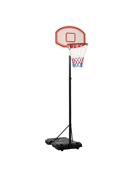 HOMCOM Portable Basketball Stand 175-215cm Adjustable Height Sturdy Rim Hoop w/ Large Wheels Stable Base Net Free Standing
