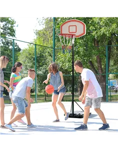 HOMCOM Portable Basketball Stand 175-215cm Adjustable Height Sturdy Rim Hoop w/ Large Wheels Stable Base Net Free Standing 2