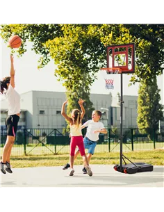 HOMCOM Portable Basketball Hoop Stand 160-210cm Adjustable Height Sturdy Rim Hoop w/ Large Wheels Stable Base & Net Free Standin 2