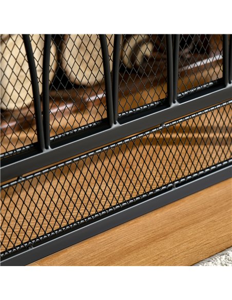 HOMCOM 126cm 3-Panel Metal Folding Fireplace Screen Heat Flame Protective Guard Child Pet Home Spark Barrier Surround w/ Mesh Pa