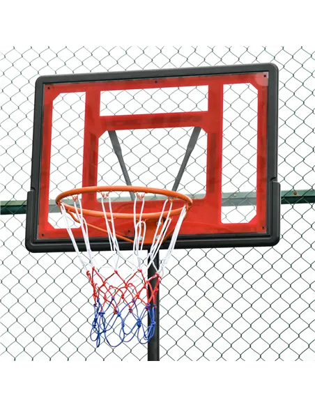 HOMCOM Portable Basketball Hoop Stand 160-210cm Adjustable Height Sturdy Rim Hoop w/ Large Wheels Stable Base & Net Free Standin