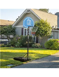 HOMCOM Adjustable Basketball Hoop and Stand, with Wheels and Weight Base, Blue 2