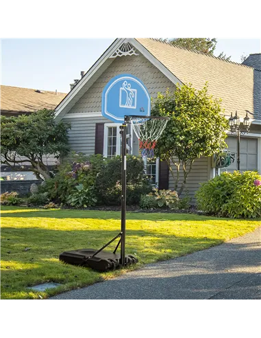 HOMCOM Adjustable Basketball Hoop and Stand, with Wheels and Weight Base, Blue