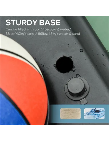 HOMCOM Adjustable Basketball Hoop and Stand, with Wheels and Weight Base, Blue