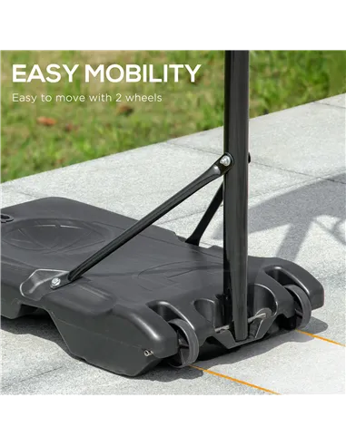 HOMCOM Adjustable Basketball Hoop and Stand, with Wheels and Weight Base, Blue